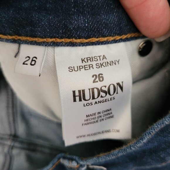 EUC Hudson Jeans Women's sz 26 Krista Super Skinny Ankle Mid-Rise Denim Jeans - Picture 4 of 7